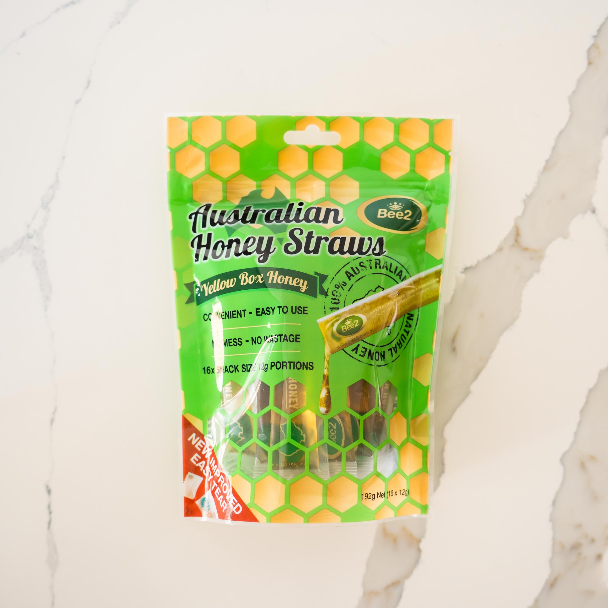 Bee2 Yellow Box Honey Straws