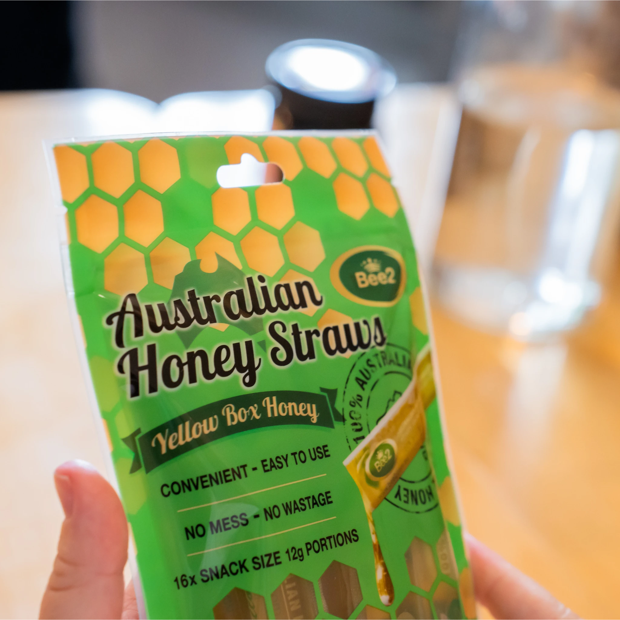 Bee2 Yellow Box Honey Straws