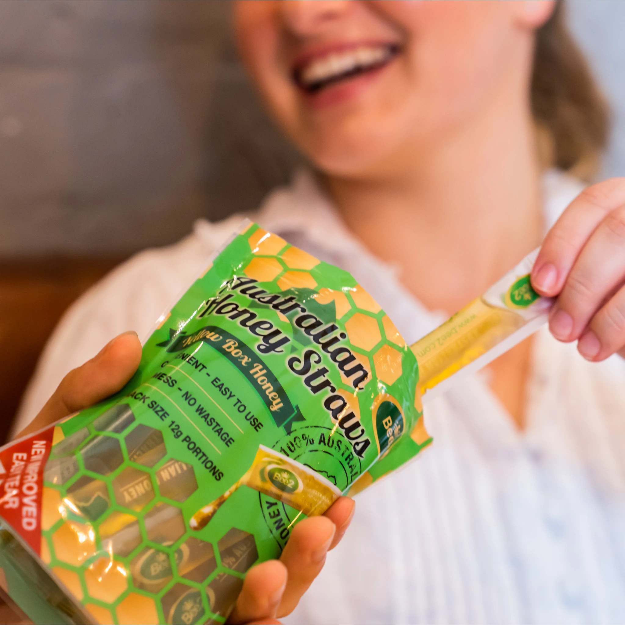 Bee2 Yellow Box Honey Straws