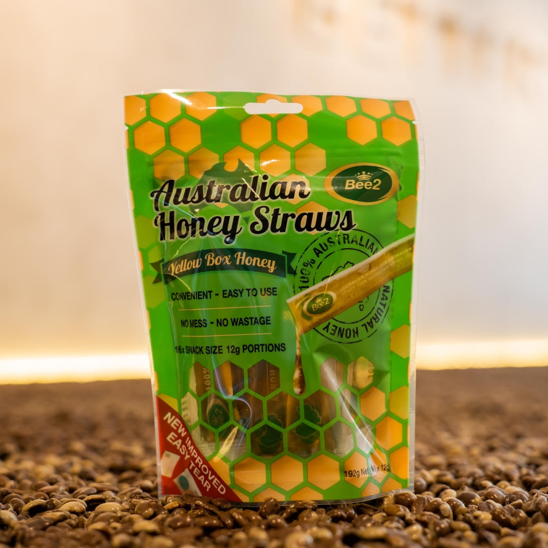 Bee2 Yellow Box Honey Straws