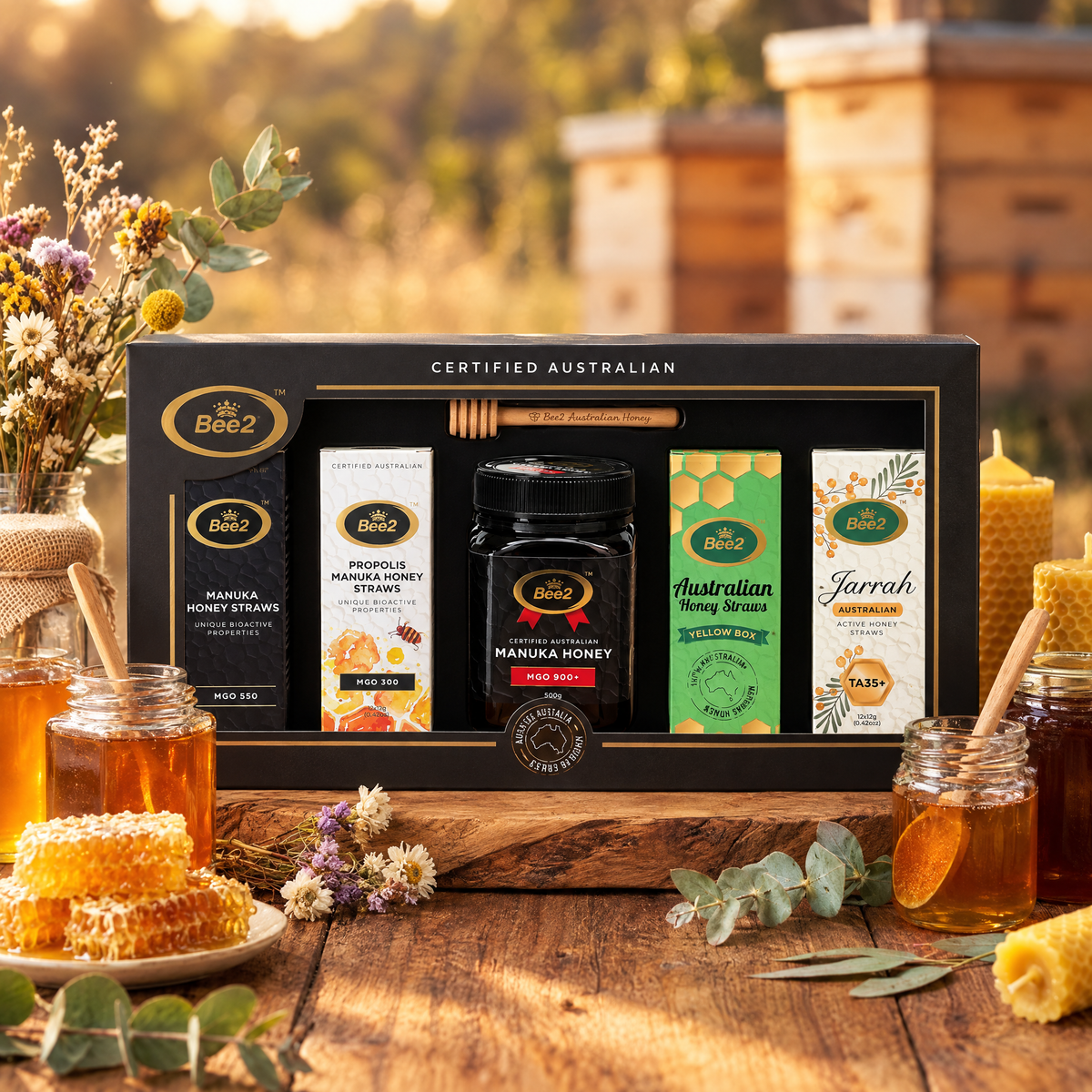 Bee2 Sample Pack (48 Straws + 500g Jar) - Try The Whole Range!